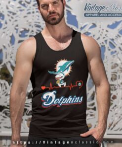 Snoopy Miami Dolphins Logo Heartbeat Tank Top Racerback