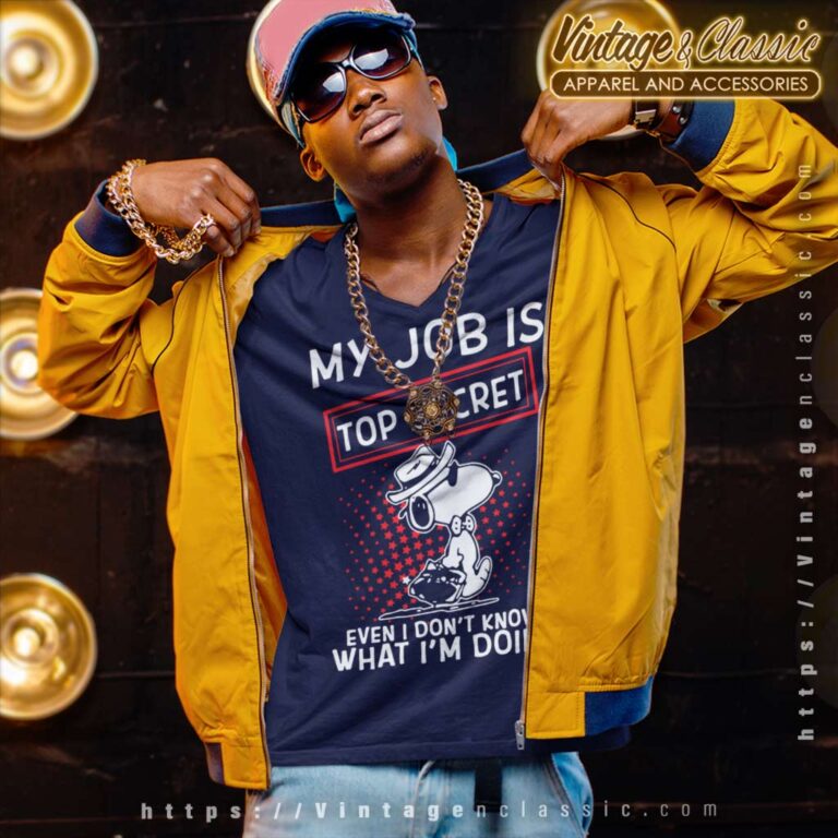 Snoopy My Job Is Top Secret Even I Dont Know What Im Doing V Neck TShirt Snoopy My Job Is Top Secret Even I Dont Know What Im Doing V Neck TShirt