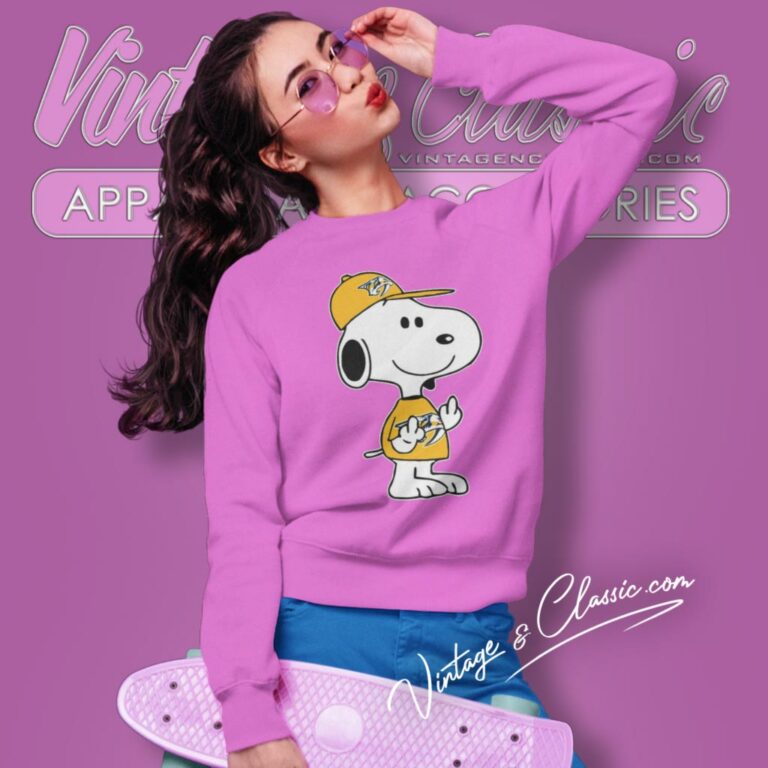 Snoopy Nashville Predators Nhl Double Middle Fingers Fck You Sweatshirt Snoopy Nashville Predators Nhl Double Middle Fingers Fck You Sweatshirt