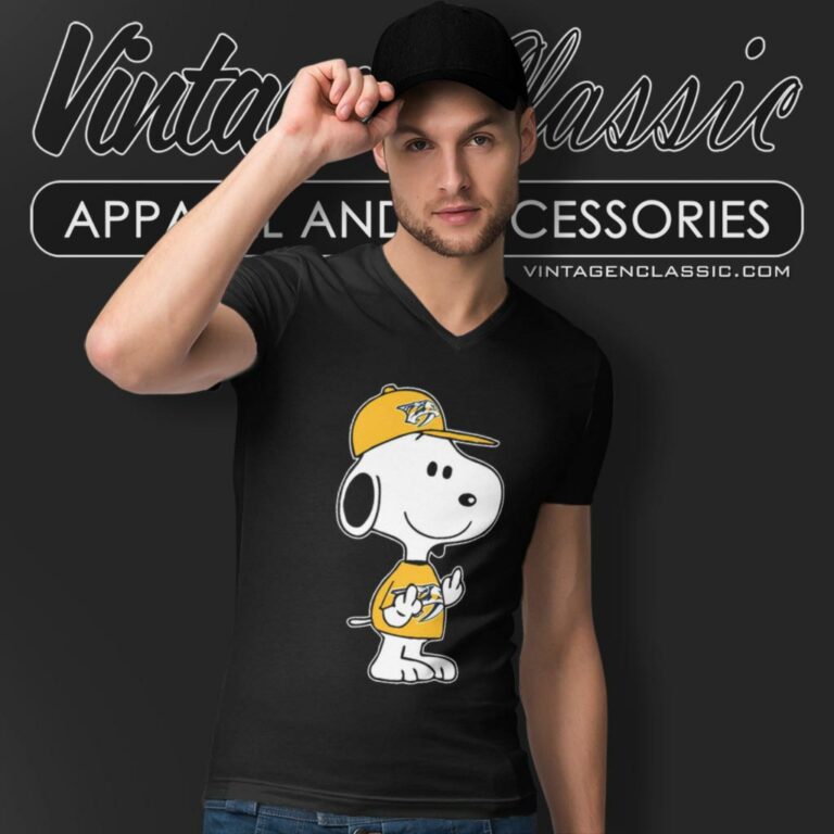 Snoopy Nashville Predators Nhl Double Middle Fingers Fck You V Neck TShirt Snoopy Nashville Predators Nhl Double Middle Fingers Fck You V Neck TShirt