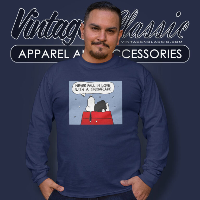 Snoopy Never Fall In Love With A Snowflake Long Sleeve Tee Snoopy Never Fall In Love With A Snowflake Long Sleeve Tee