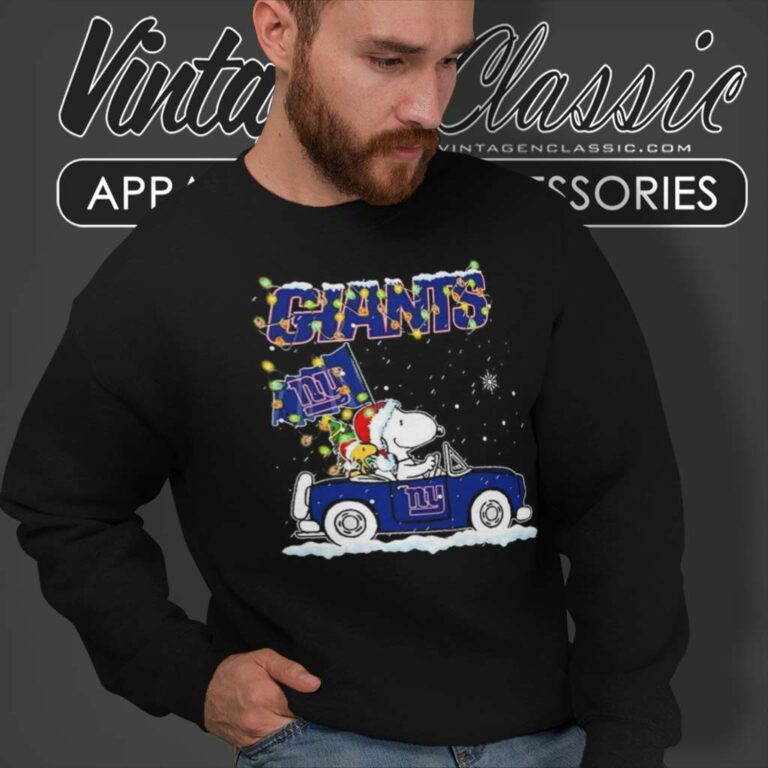 Snoopy New York Giants Driver Car Christmas Sweatshirt Snoopy New York Giants Driver Car Christmas Sweatshirt