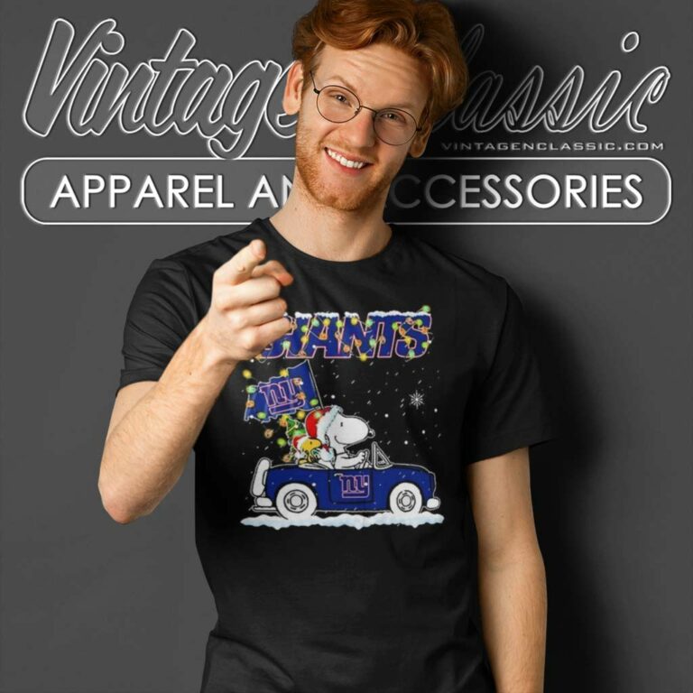 Snoopy New York Giants Driver Car Christmas T Shirt Snoopy New York Giants Driver Car Christmas T Shirt
