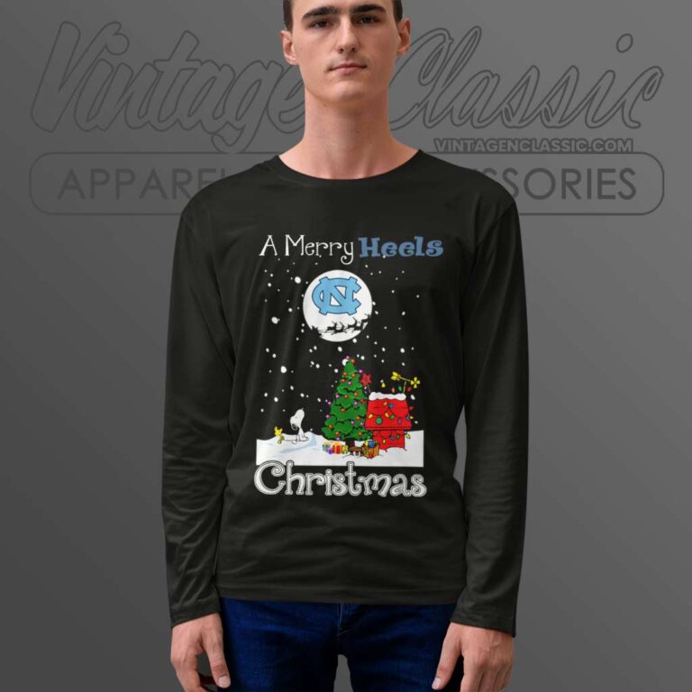 Snoopy North Carolina Tar Heels Ugly Christmas Long Sleeve Tee Snoopy North Carolina Tar Heels Ugly Christmas Long Sleeve Tee