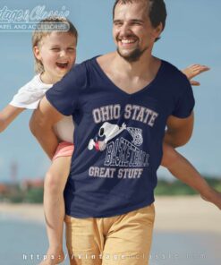 Snoopy Ohio State University Basketball V Neck TShirt