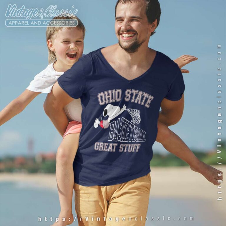 Snoopy Ohio State University Basketball V Neck TShirt Snoopy Ohio State University Basketball V Neck TShirt