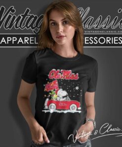 Snoopy Ole Miss Rebels Driver Car Christmas Women TShirt
