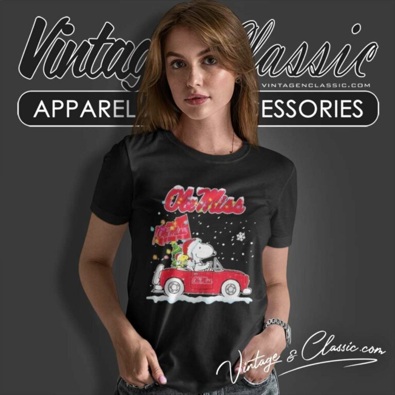 Snoopy Ole Miss Rebels Driver Car Christmas Women TShirt Snoopy Ole Miss Rebels Driver Car Christmas Women TShirt