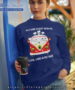 Snoopy On A Dark Desert Highway Cool Wind In My Hair Sweatshirt