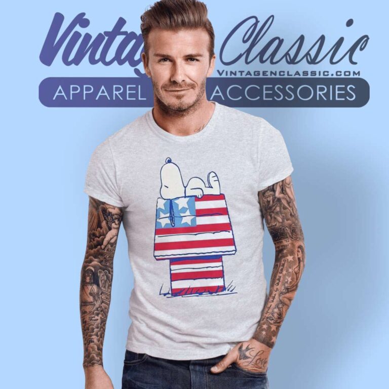 Snoopy On American Flag Dog House T Shirt Snoopy On American Flag Dog House T Shirt