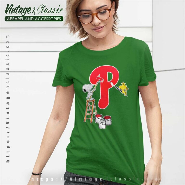 Snoopy Paints The Philadelphia Phillies Logo Baseball Women TShirt Snoopy Paints The Philadelphia Phillies Logo Baseball Women TShirt