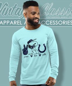 Snoopy Peace Love Indianapolis Colts Shirt 5 Snoopy Peace Love Indianapolis Colts Long Sleeve Tee