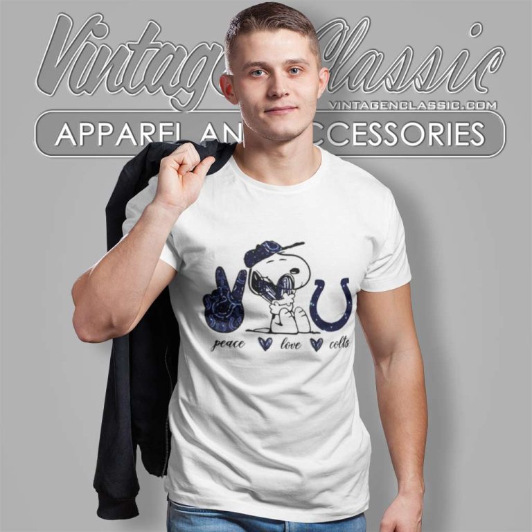 Snoopy Peace Love Indianapolis Colts T Shirt Snoopy Peace Love Indianapolis Colts T Shirt