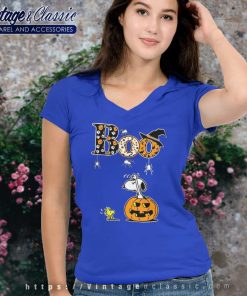 Snoopy Peanuts Boo Witch Pattern Halloween V Neck TShirt