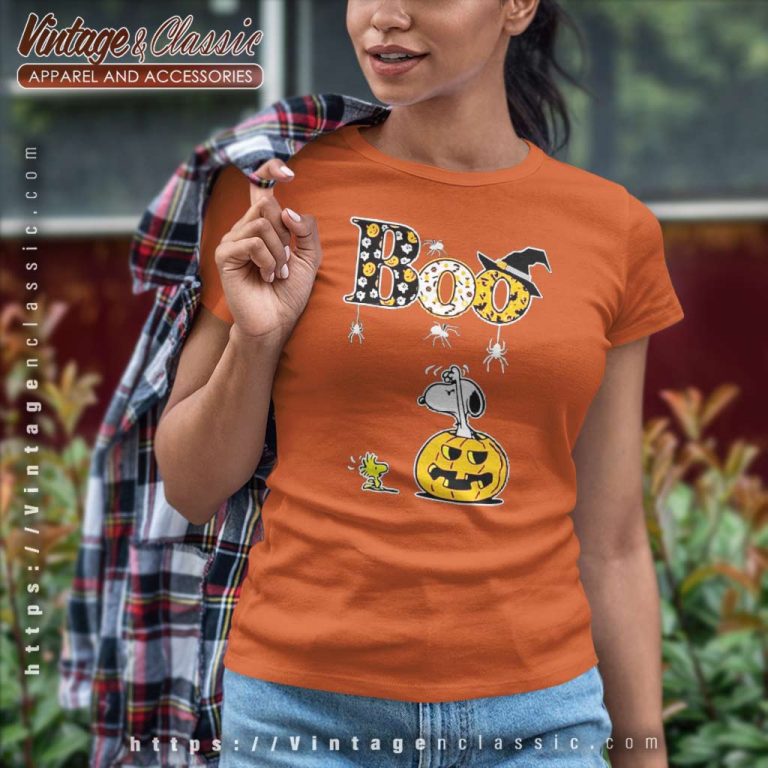 Snoopy Peanuts Boo Witch Pattern Halloween Women TShirt Snoopy Peanuts Boo Witch Pattern Halloween Women TShirt