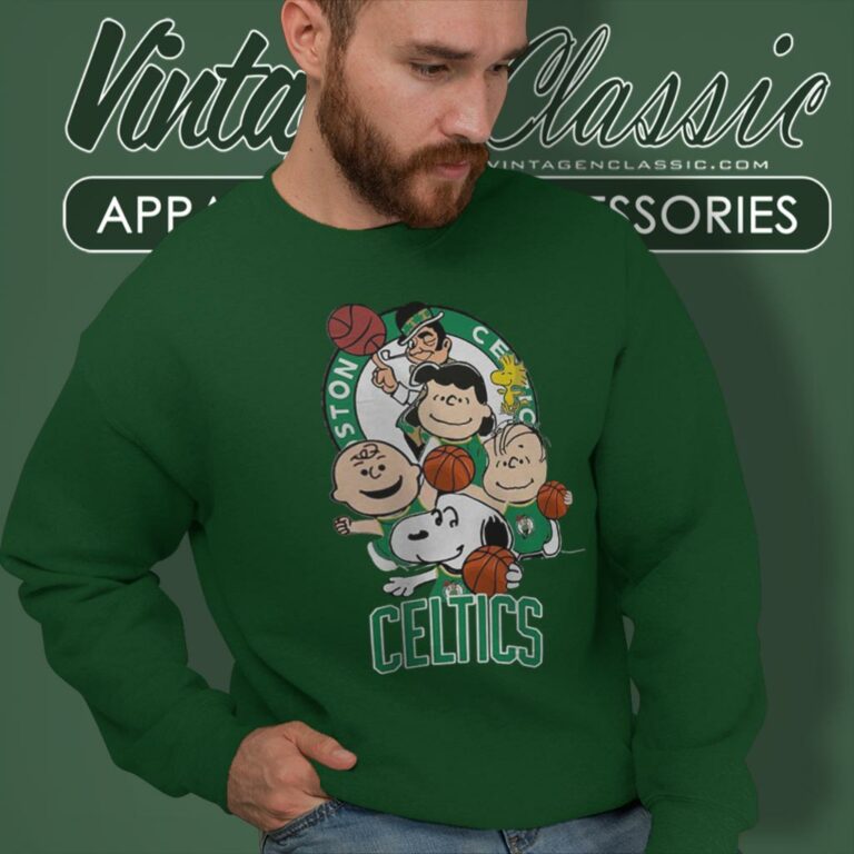 Snoopy Peanuts Boston Celtics Sweatshirt Snoopy Peanuts Boston Celtics Sweatshirt