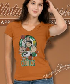 Snoopy Peanuts Boston Celtics V Neck TShirt