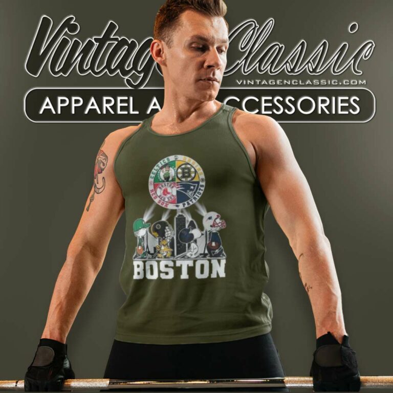 Snoopy Peanuts Characters Boston City Legend Tank Top Racerback Snoopy Peanuts Characters Boston City Legend Tank Top Racerback