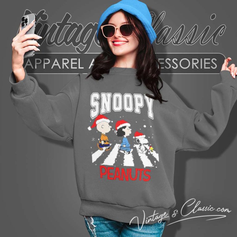 Snoopy Peanuts Cross The Road Merry Christmas Sweatshirt 1 Snoopy Peanuts Cross The Road Merry Christmas Sweatshirt 1