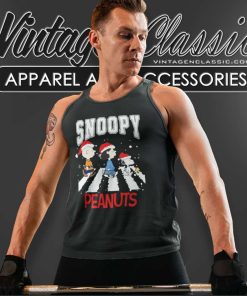 Snoopy Peanuts Cross The Road Merry Christmas Shirt 4 Snoopy Peanuts Cross The Road Merry Christmas Tank Top Racerback 1