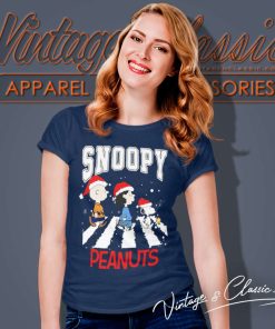 Snoopy Peanuts Cross The Road Merry Christmas Shirt 6 Snoopy Peanuts Cross The Road Merry Christmas Women TShirt 1