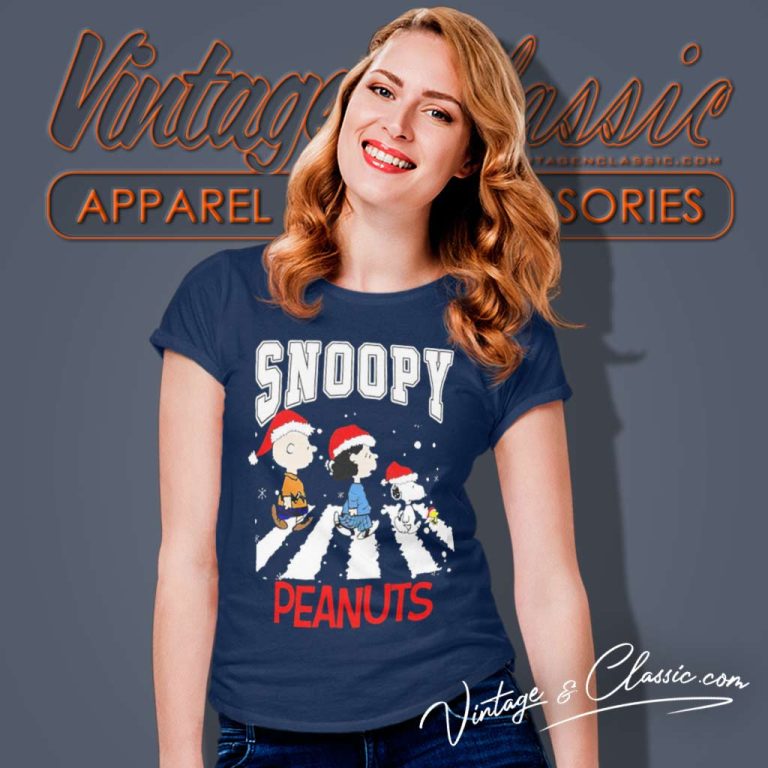 Snoopy Peanuts Cross The Road Merry Christmas Women TShirt 1 Snoopy Peanuts Cross The Road Merry Christmas Women TShirt 1