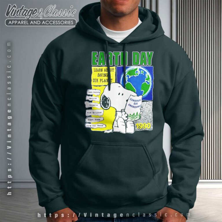Snoopy Peanuts Earth Day 90s Hoodie Snoopy Peanuts Earth Day 90s Hoodie