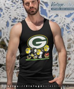 Snoopy Peanuts Football Team With The Green Bay Packers Tank Top Racerback