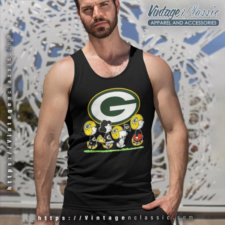 Snoopy Peanuts Football Team With The Green Bay Packers Tank Top Racerback Snoopy Peanuts Football Team With The Green Bay Packers Tank Top Racerback