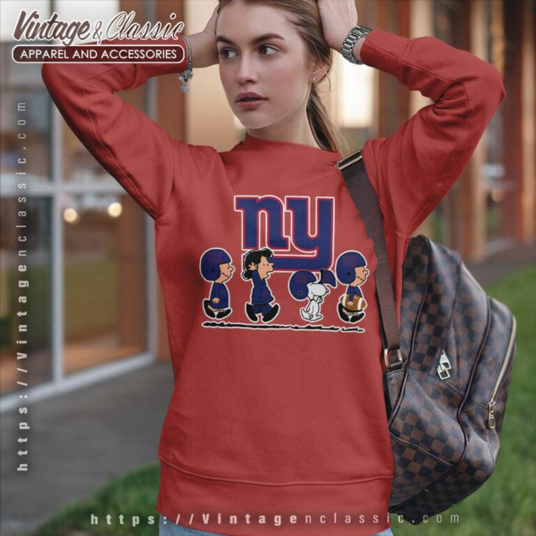 Snoopy Peanuts Football Team With The New York Giants Sweatshirt Snoopy Peanuts Football Team With The New York Giants Sweatshirt