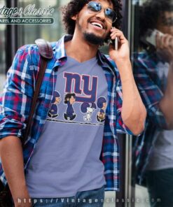 Snoopy Peanuts Football Team With The New York Giants V Neck TShirt