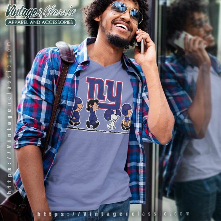 Snoopy Peanuts Football Team With The New York Giants V Neck TShirt Snoopy Peanuts Football Team With The New York Giants V Neck TShirt