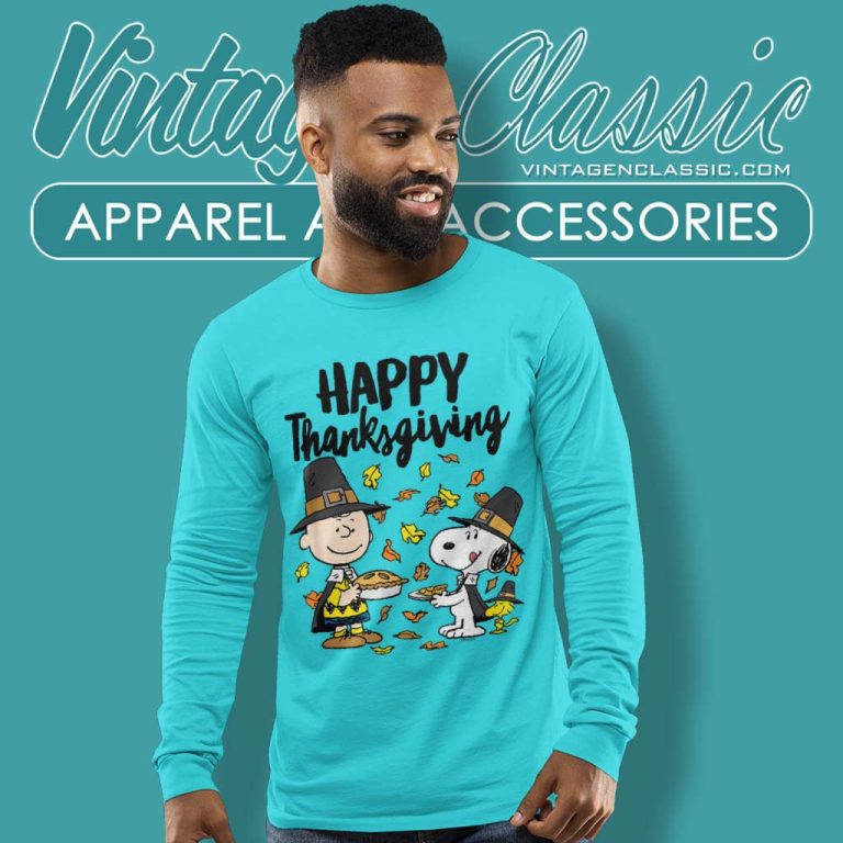 Snoopy Peanuts Happy Thanksgiving Long Sleeve Tee Snoopy Peanuts Happy Thanksgiving Long Sleeve Tee