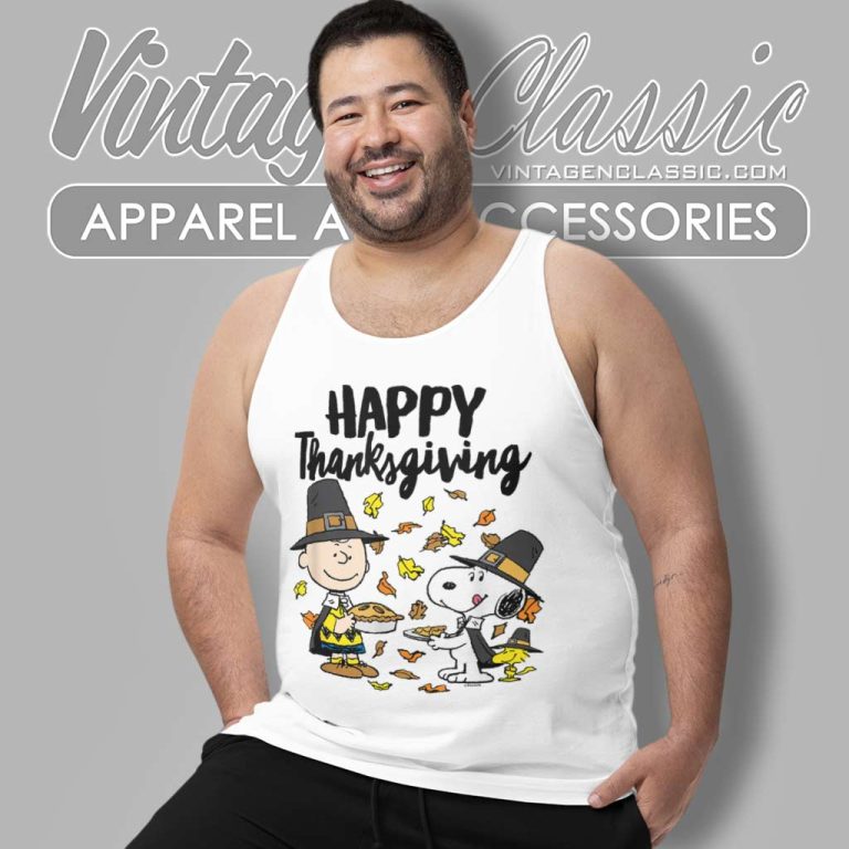 Snoopy Peanuts Happy Thanksgiving Tank Top Racerback Snoopy Peanuts Happy Thanksgiving Tank Top Racerback