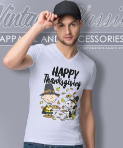 Snoopy Peanuts Happy Thanksgiving V Neck TShirt