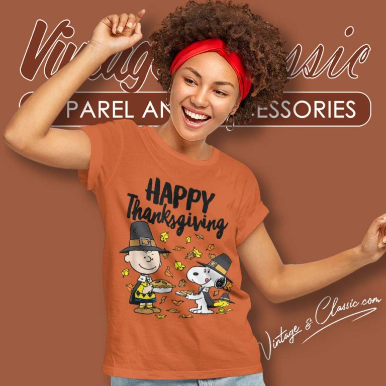 Snoopy Peanuts Happy Thanksgiving Women TShirt Snoopy Peanuts Happy Thanksgiving Women TShirt