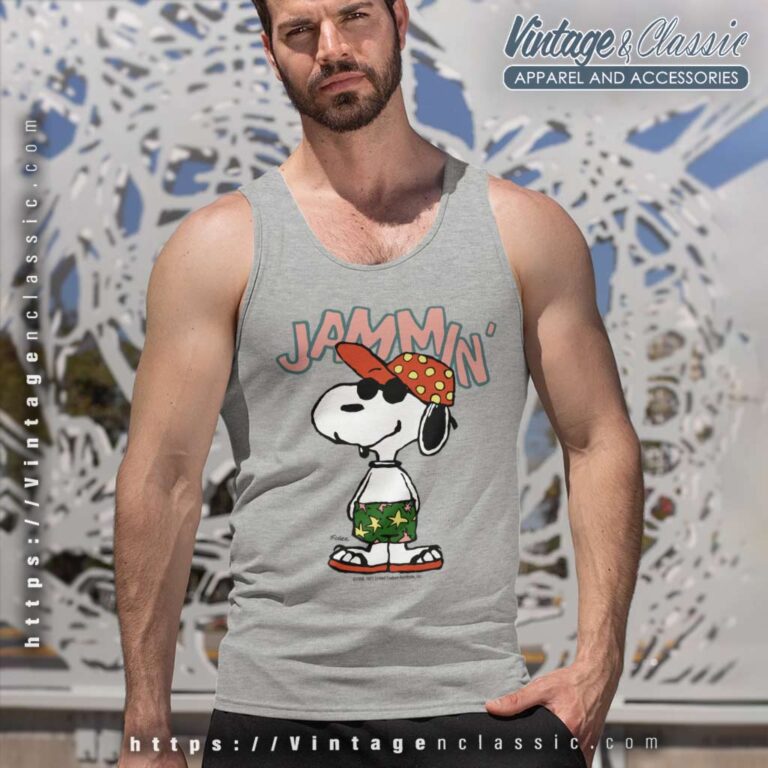 Snoopy Peanuts Jammin Tank Top Racerback Snoopy Peanuts Jammin Tank Top Racerback