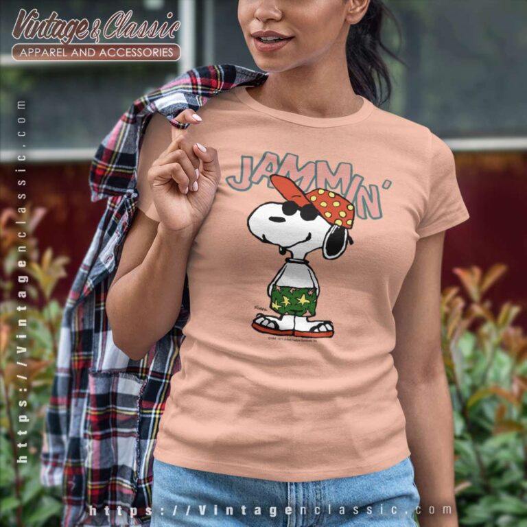 Snoopy Peanuts Jammin Women TShirt Snoopy Peanuts Jammin Women TShirt
