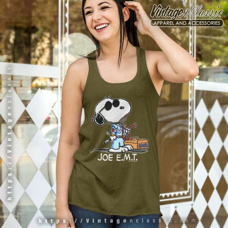 Snoopy Peanuts Joe Emt Tank Top Racerback Snoopy Peanuts Joe Emt Tank Top Racerback