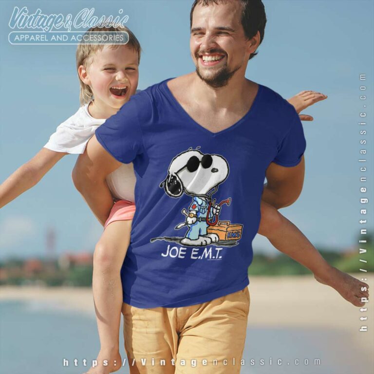 Snoopy Peanuts Joe Emt V Neck TShirt Snoopy Peanuts Joe Emt V Neck TShirt