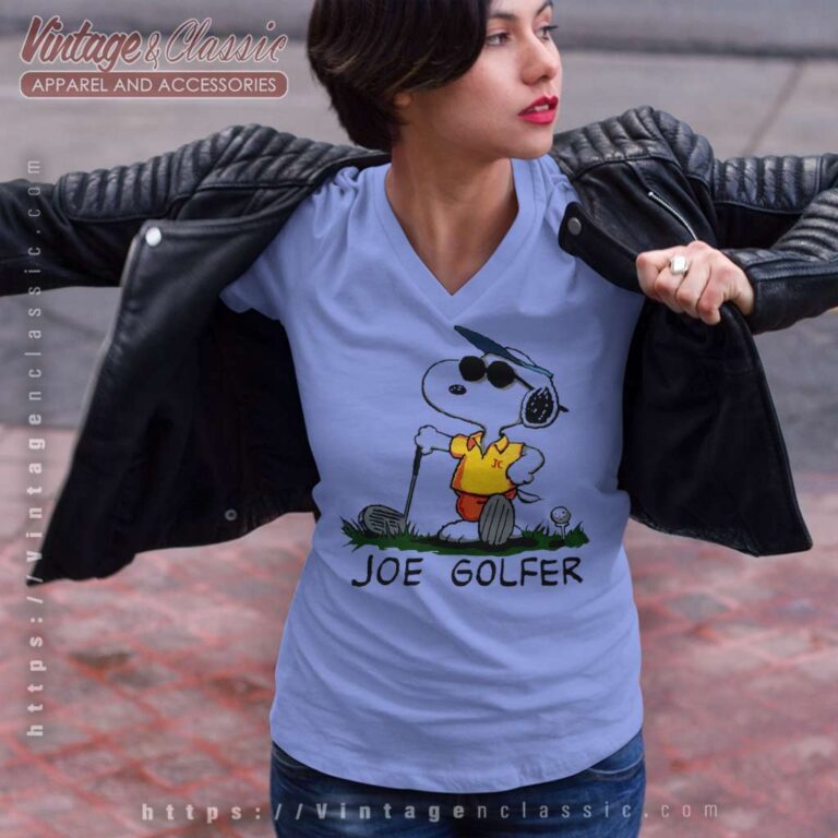 Snoopy Peanuts Joe Golfer V Neck TShirt Snoopy Peanuts Joe Golfer V Neck TShirt