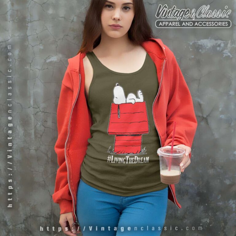 Snoopy Peanuts Living The Dream Tank Top Racerback Snoopy Peanuts Living The Dream Tank Top Racerback