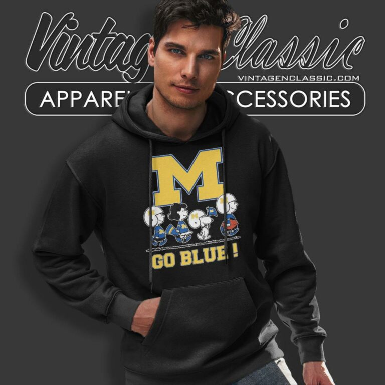 Snoopy Peanuts Michigan Wolverines Go Blue Hoodie Snoopy Peanuts Michigan Wolverines Go Blue Hoodie