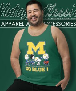 Snoopy Peanuts Michigan Wolverines Go Blue Tank Top Racerback