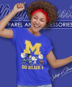 Snoopy Peanuts Michigan Wolverines Go Blue Women T Shirt