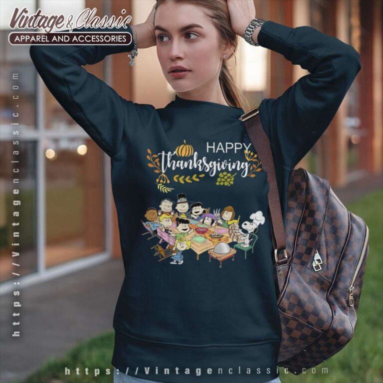 Snoopy Peanuts Party Happy Thanksgiving Sweatshirt Snoopy Peanuts Party Happy Thanksgiving Sweatshirt