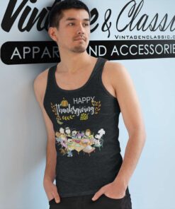 Snoopy Peanuts Party Happy Thanksgiving Tank Top Racerback