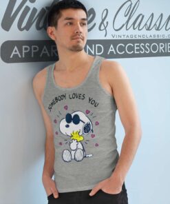 Snoopy Peanuts Somebody Loves You Tank Top Racerback