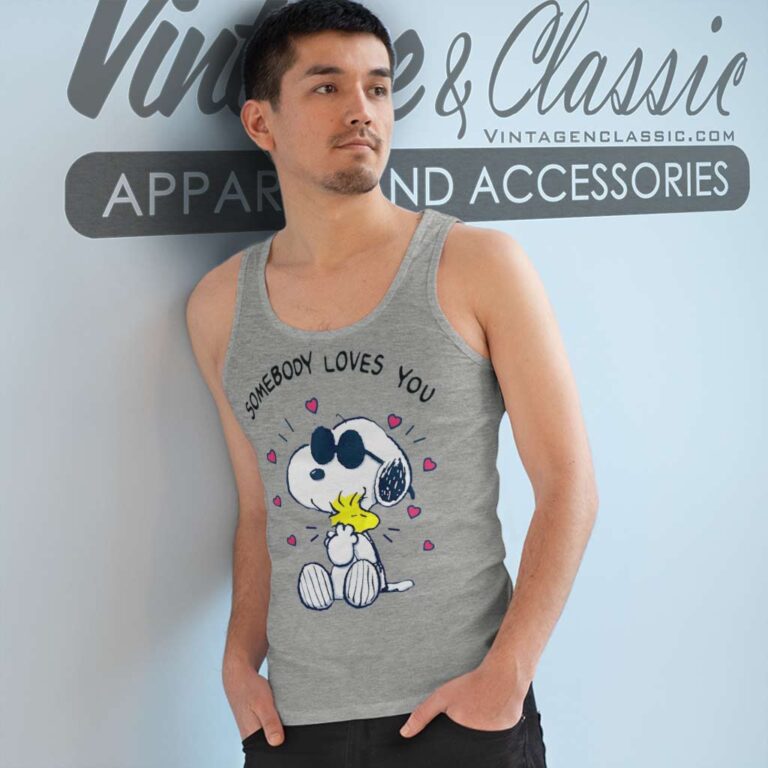 Snoopy Peanuts Somebody Loves You Tank Top Racerback Snoopy Peanuts Somebody Loves You Tank Top Racerback