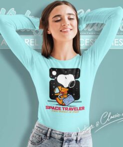 Snoopy Peanuts Space Traveler First Beagle In Space Long Sleeve Tee